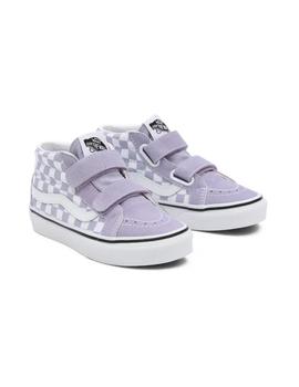 Zapatilla Unisex Vans Sk8-Mid Cuadros Lila