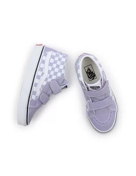 Zapatilla Unisex Vans Sk8-Mid Cuadros Lila