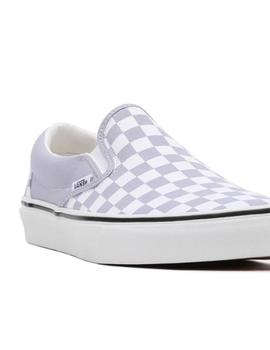 Zapatilla Mujer Vans Slip On Cuadros Lila