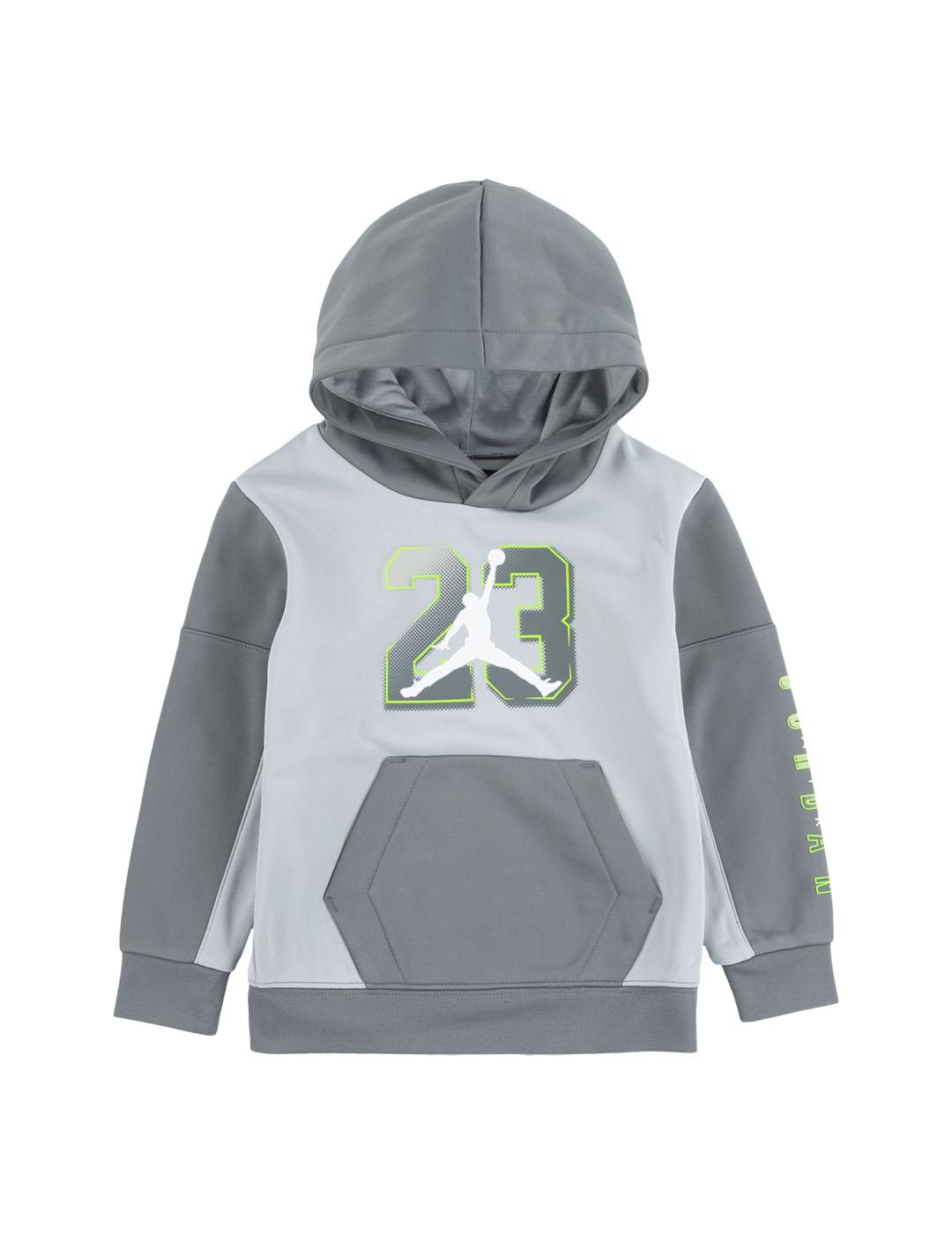 Sudadera Ni o Nike Jordan Pullover Hoodie Gris