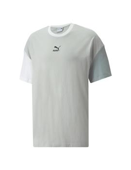 Camiseta Hombre Puma Classics Block Gris Blanco