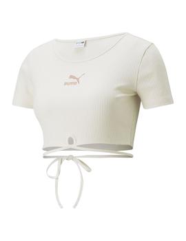 Camiseta  Mujer Puma Classics Ribbed Beige