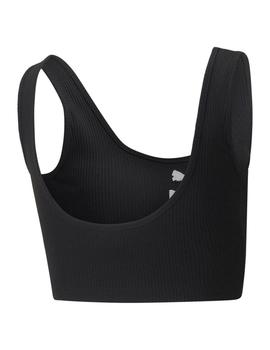 Top corto Mujer Puma Classcis Ribbed Negro