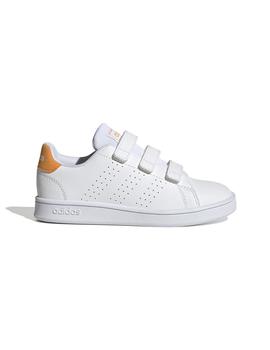 Zapatilla Niño adidas Advantage Blanca Naranja