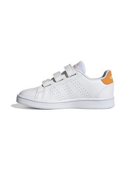 Zapatilla Niño adidas Advantage Blanca Naranja