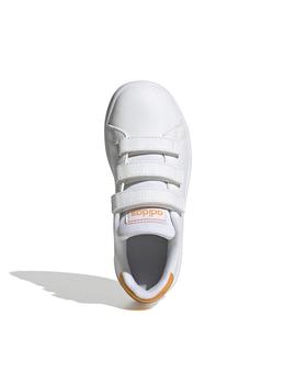 Zapatilla Niño adidas Advantage Blanca Naranja