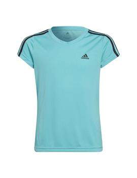 Camiseta Niño adidas G 3Stripe Turquesa