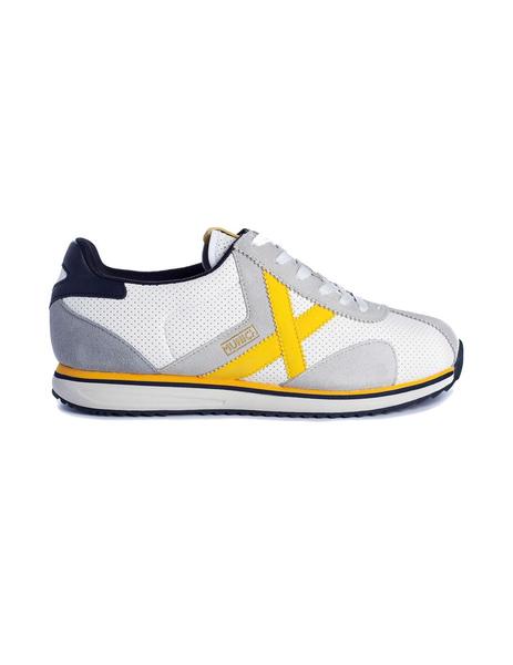 El cuarto solidaridad Papá Zapatilla Hombre Munich Sapporo 136 Blanca Gris
