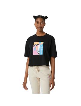 Camiseta Mujer New Balance Essentials Celebrate Negro