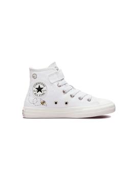 Zapatilla Niña Converse All Star HI Blanca Amarill