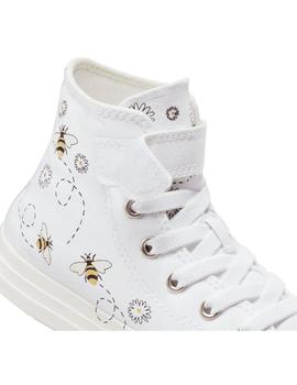 Zapatilla Niña Converse All Star HI Blanca Amarill