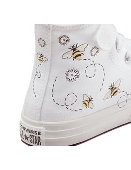 Zapatilla Niña Converse All Star HI Blanca Amarill