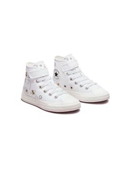 Zapatilla Niña Converse All Star HI Blanca Amarill