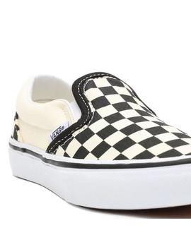 Zapatilla Niñ@ Vans Checkerboard Slip On Cuadros Blanco Negr