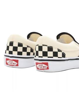 Zapatilla Niñ@ Vans Checkerboard Slip On Cuadros Blanco Negr