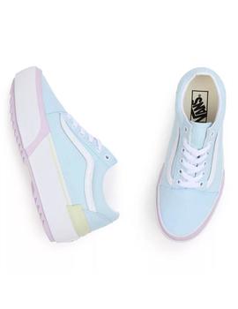 Zapatilla Mujer Vans Old Skool Stacked Celeste