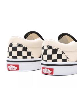Zapatilla Baby Vans Checkerboard Slip On Blanca Negra