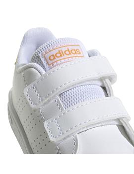 Zapatilla Baby adidas Advantage CF I Blanco/Nara