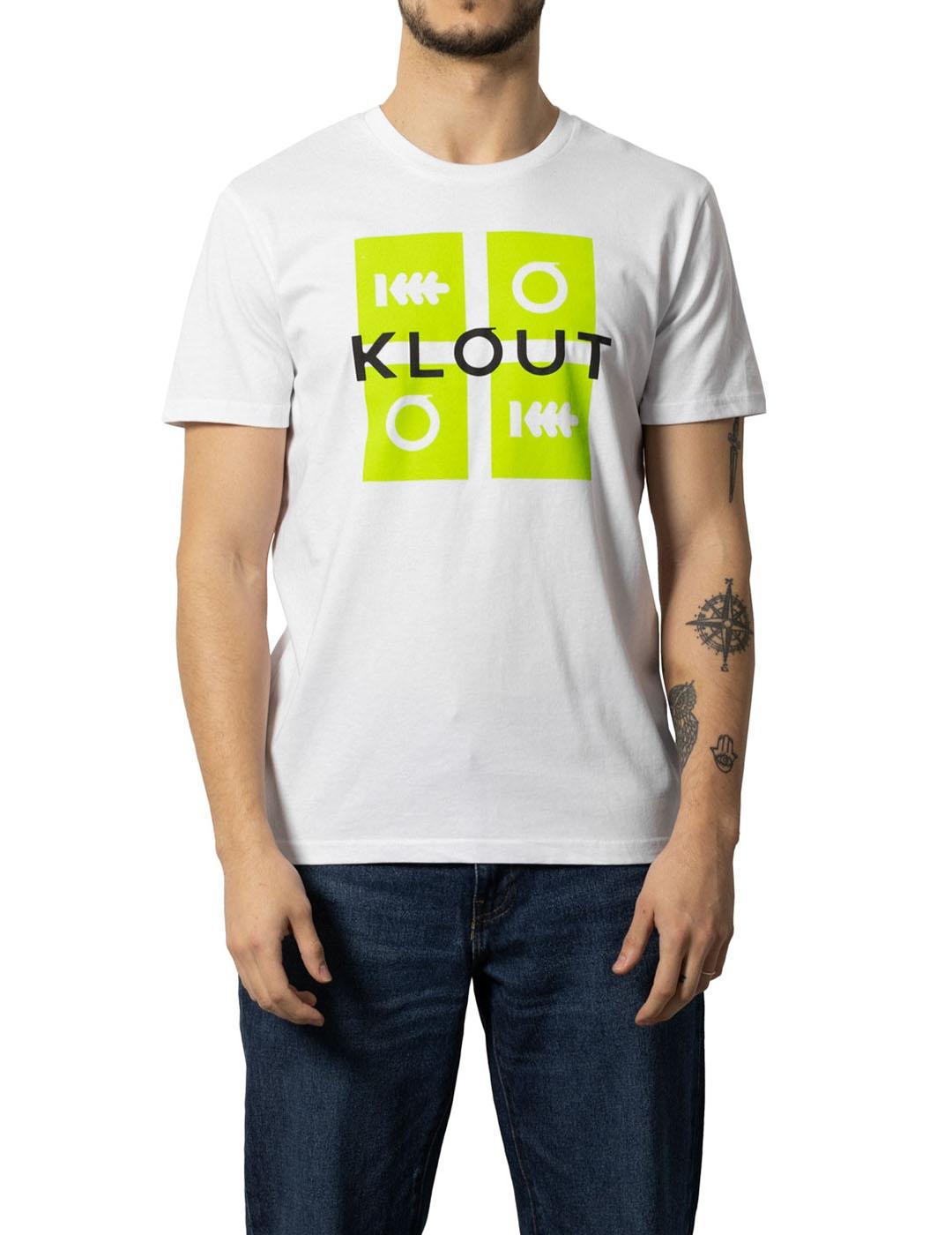 Camiseta Unisex Klout Puzzle Neon Blanca