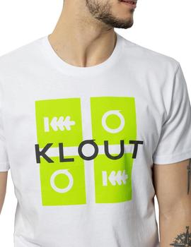 Camiseta Unisex Klout Puzzle Neon Blanca