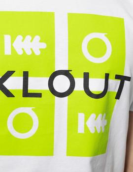 Camiseta Unisex Klout Puzzle Neon Blanca