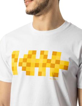 Camiseta Hombre Klout Pixel Blanca