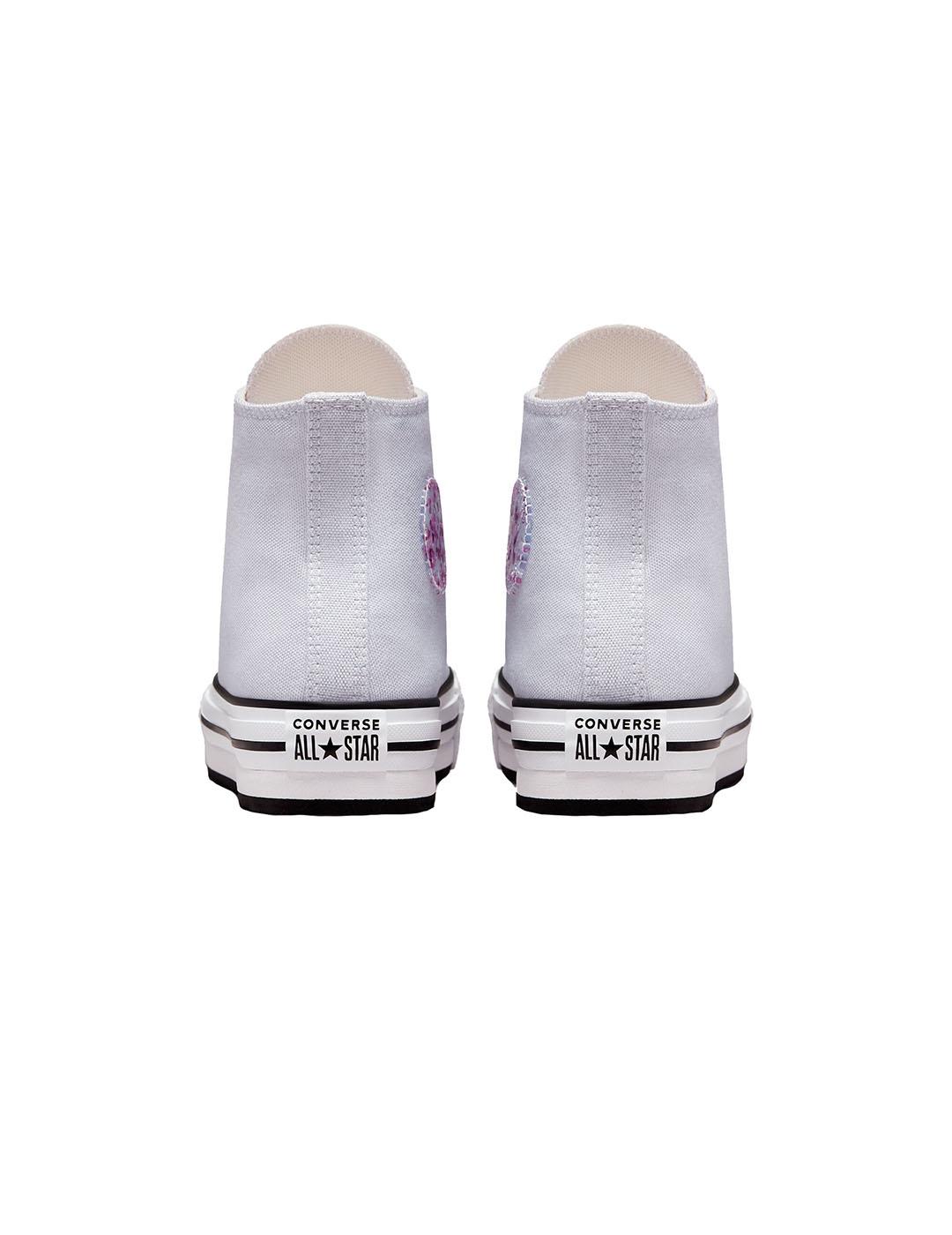 Converse clearance plateadas niña