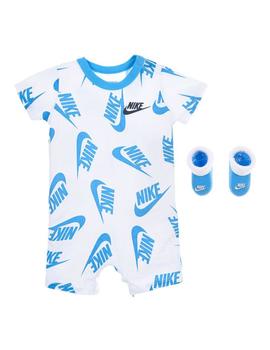 Conjunto Bebé Nike Romper Blanco Azul