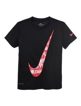 Camiseta Niño Nike Texture Swoosh Negra