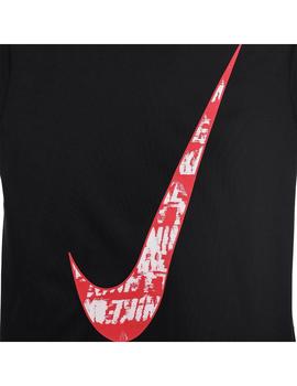 Camiseta Niño Nike Texture Swoosh Negra