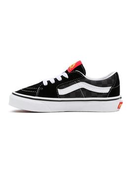 Zapatilla Niño Vans Sk8 Low Negra Cuadros