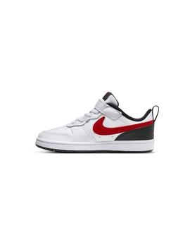 Zapatilla Niño Nike Court Borough Blanca Roja