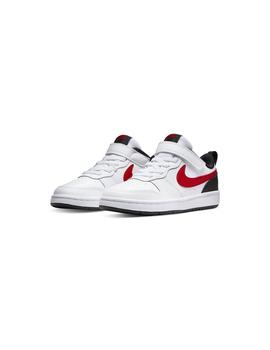 Zapatilla Niño Nike Court Borough Blanca Roja