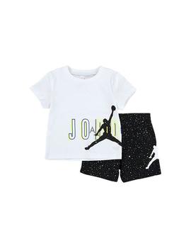 Conjunto Niño Jordan Speckle Air Blanco Negro