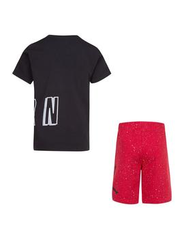 Conjunto Niño Nike Jordan Speckle Negro Rojo