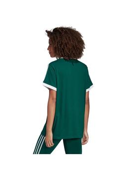 Camiseta adidas 3 Bandas Verde Mujer