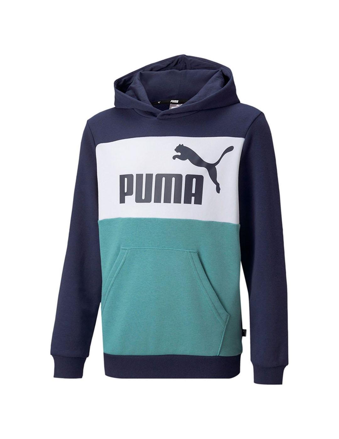 Sudadera Nino Puma Ess Colorlock Azul Verde