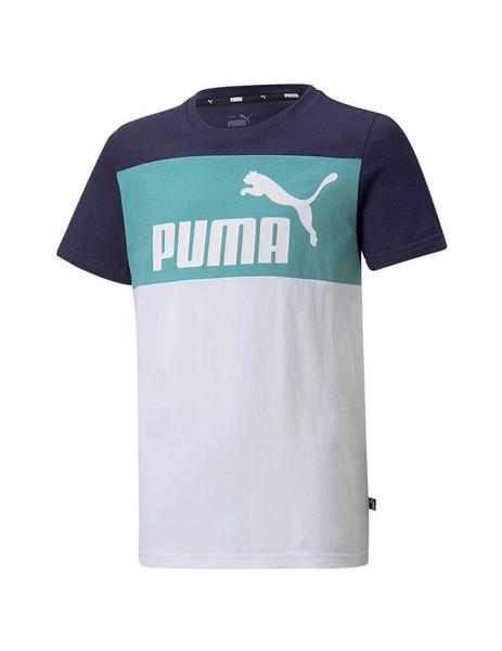 Camiseta Niño Puma Ess  Colorblock  Azul Verde Bla