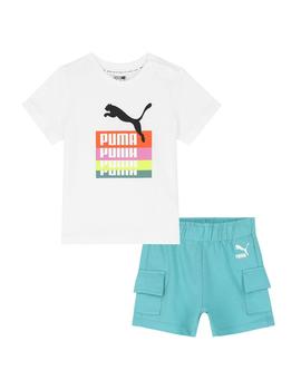 Conjunto Niño Puma Minicats Brand Blanco Azul