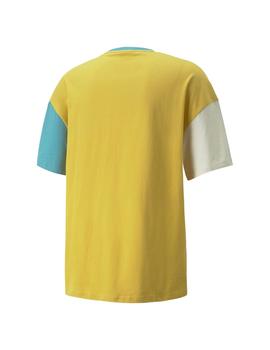 Camiseta Hombre Puma Classics Block Mostaza Verde