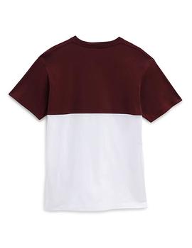 Camisetas Hombre Vans Mn Colorblock Granate Blanco