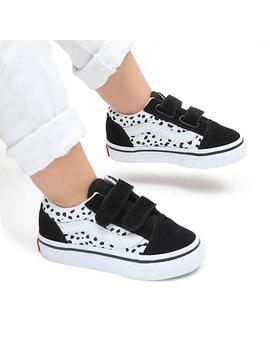 Zapatilla Niñ@ Vans Old Skool Negra Blanca Manchas