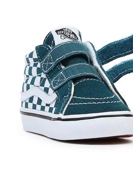 Zapatilla Niño Vans Sk8-Mid Checkerboard Verdes