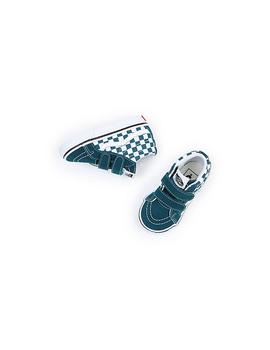 Zapatilla Niño Vans Sk8-Mid Checkerboard Verdes