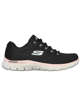 Zapatilla Mujer Skechers Flex Appeal 4.0 Negra Rosa