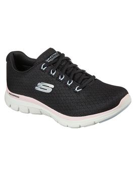 Zapatilla Mujer Skechers Flex Appeal 4.0 Negra Rosa