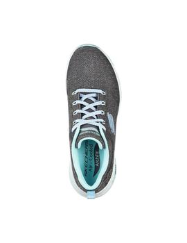 Zapatilla Mujer Skechers Arch Fit Gris Blanca Azul