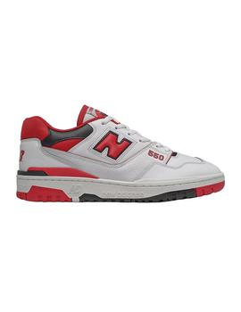 Zapatilla Unisex New Balance 550 Blanca Rojo