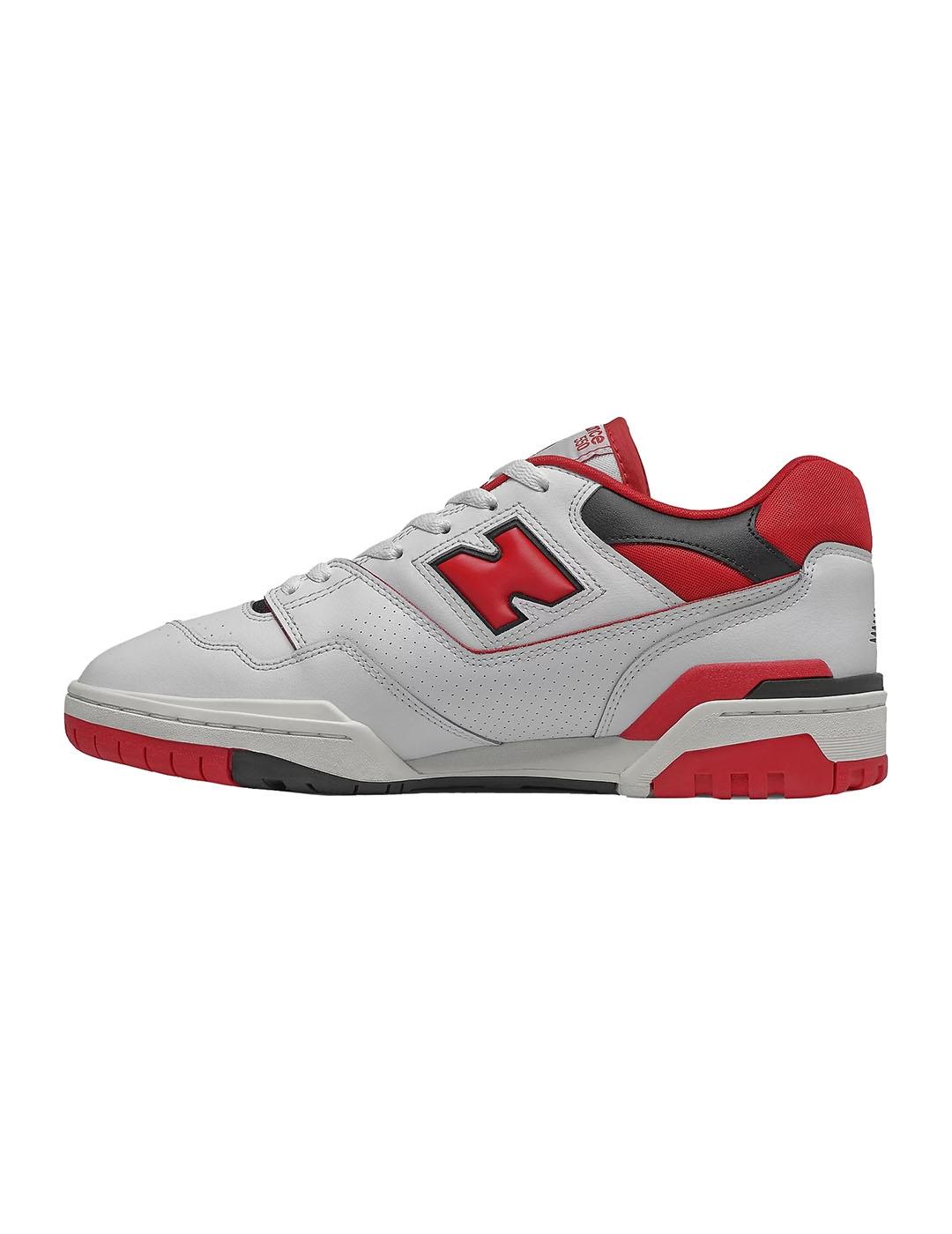 Zapatilla Unisex New Balance 550 Blanca Rojo