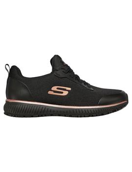 Zapatilla Mujer Skechers Squad Sr Negra Dorada